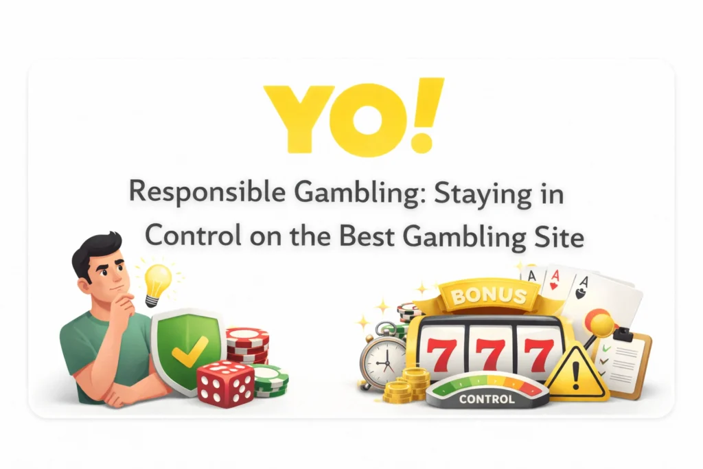 Responsible gambling concept with YO logo showing control, limits, and safe betting practices on best gambling site